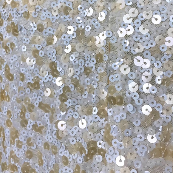 BHLDN Ivory Badgley Mischka Glitz Sequin Wedding Gown Size 0 Sleeveless Lined - Picture 12 of 14